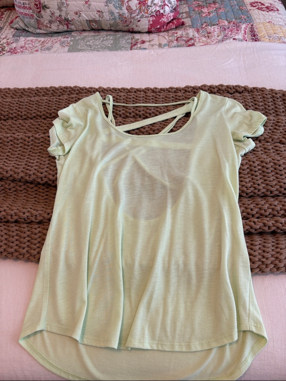 ALO Yoga Mint Green Strappy Back Tee